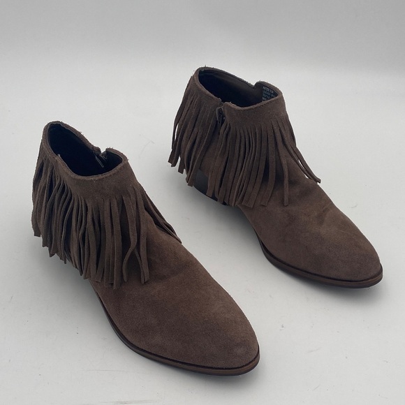 Steve Madden Brown Fringed Western Boots women 6.5M leather suede boho Festival - Picture 12 of 12